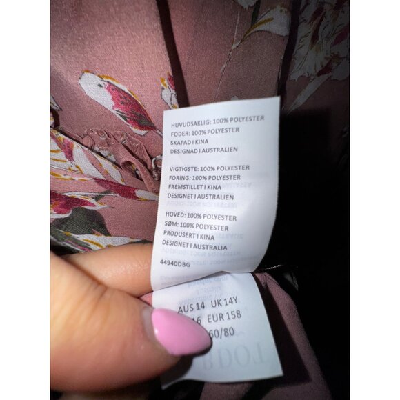 Bardot Junior‎ Floral Long Sleeve Dress Size 14Y Pink & White Western Boho Girly - Picture 9 of 11